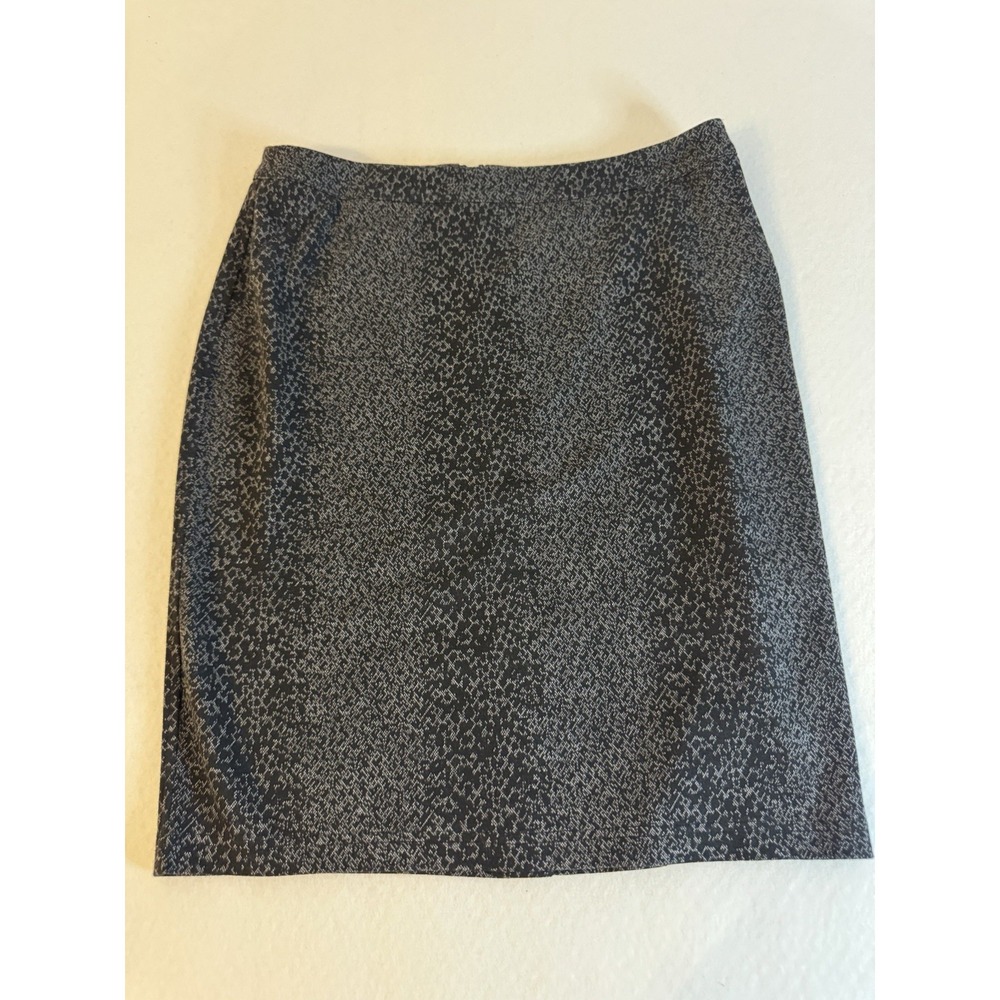 Spense Womens Black Gray Textured Geometric Pencil Skirt Size M Business Casual